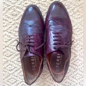 Sergio Italian wing tip hardshell leather oxfords- vintage!